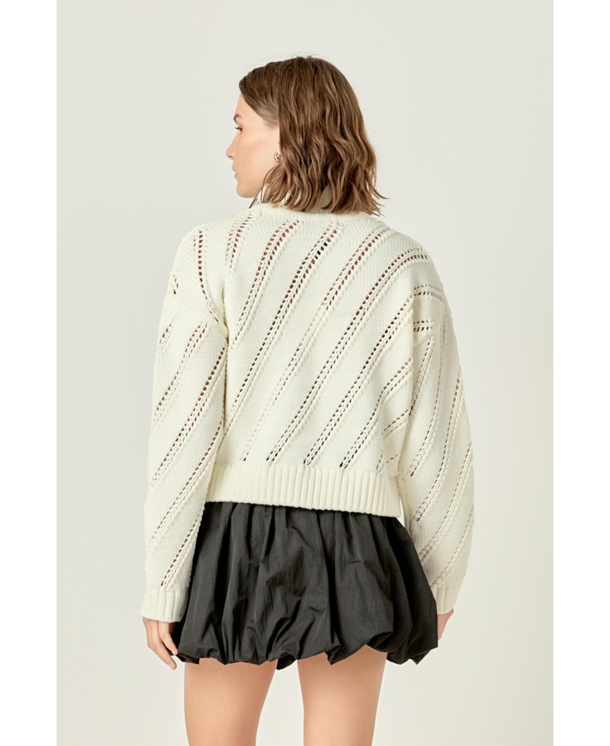 English Factory Women's Collar Zip Up Knit