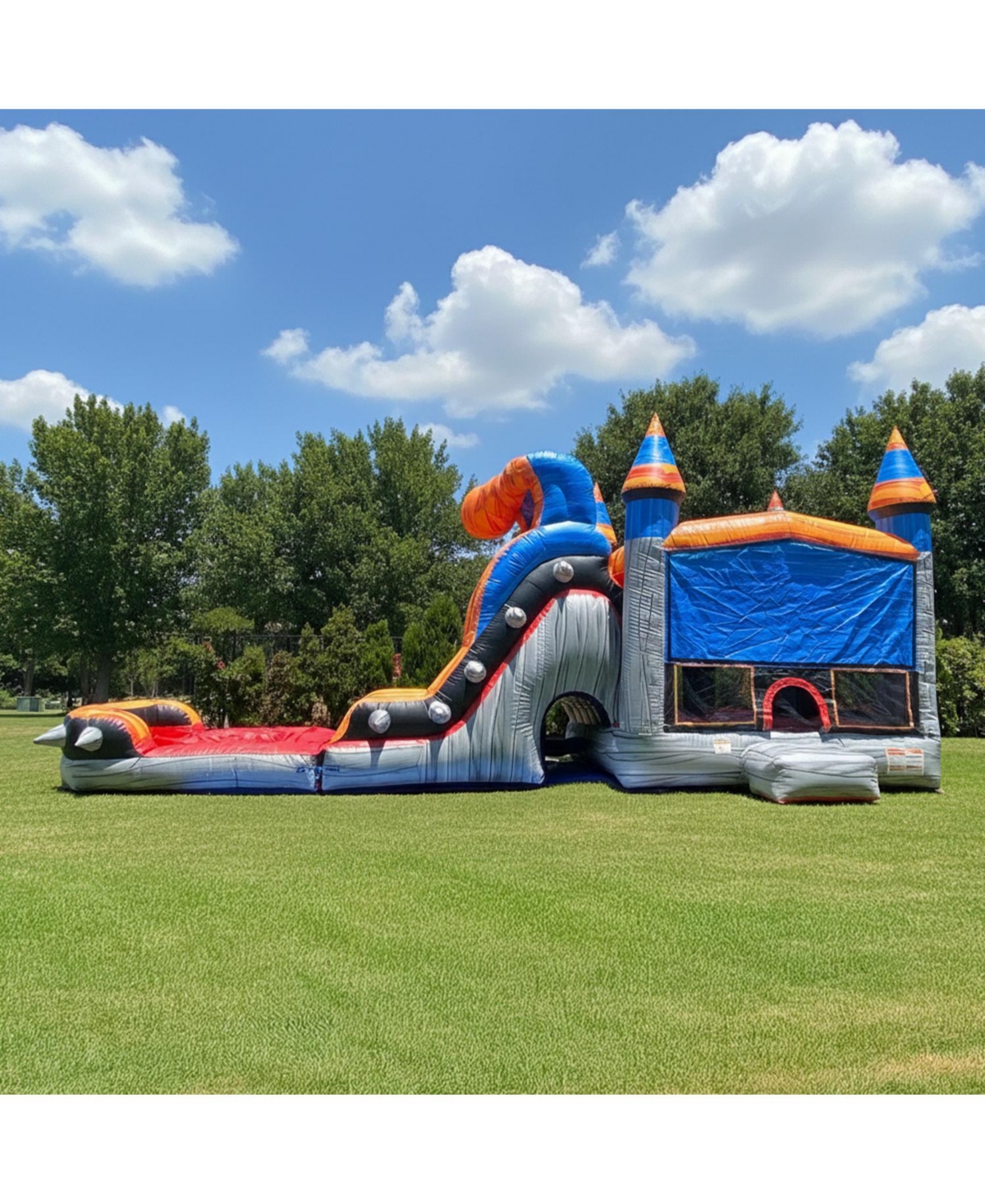 JumpOrange Rocker Commercial Grade Bounce House Water Slide with Detachable Pool for Kids and Adults (with Blower), Wet Dry, Basketball Hoop, Outdoor