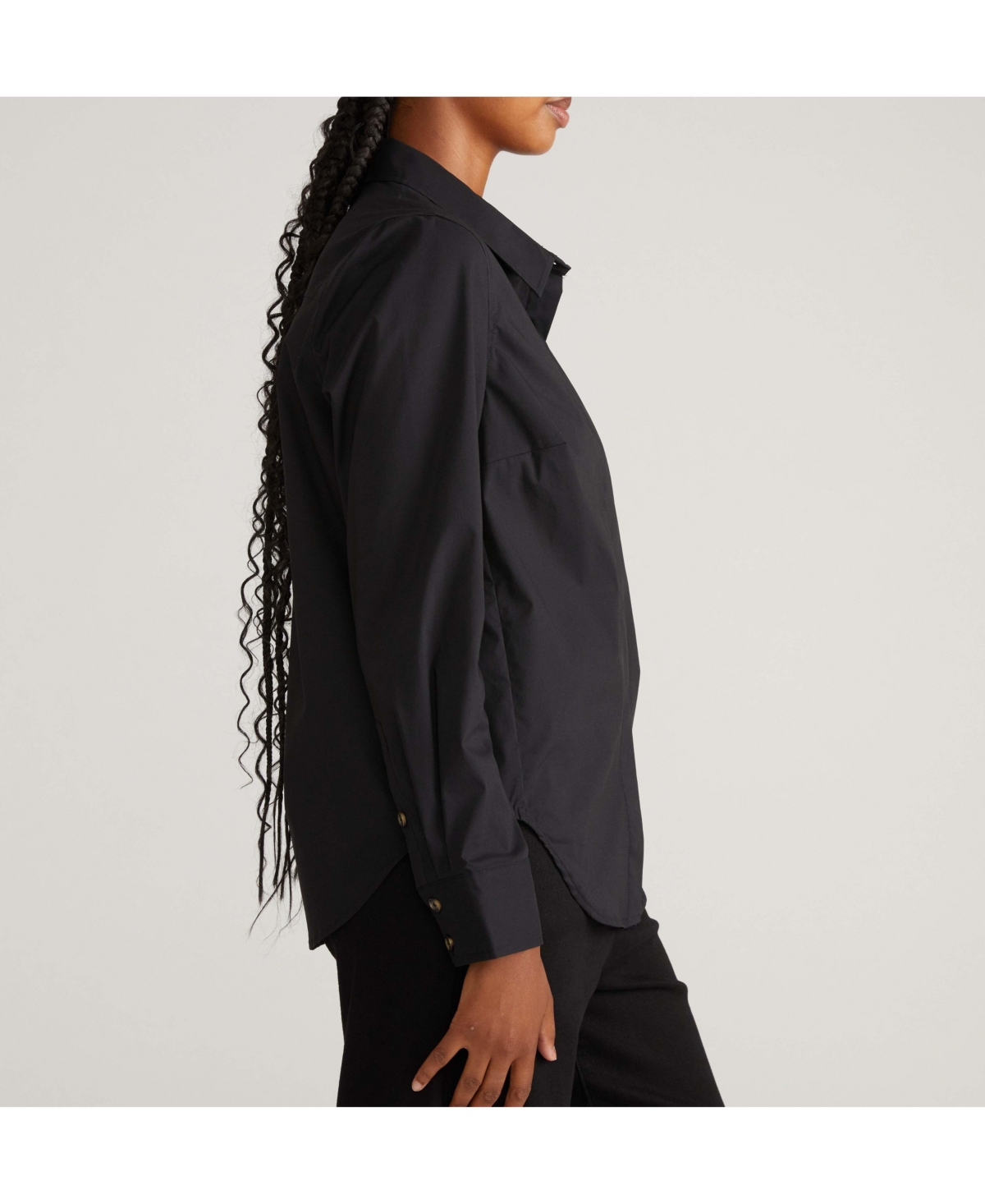 Universal Standard Plus Elbe Stretch Poplin Shirt Classic Fit