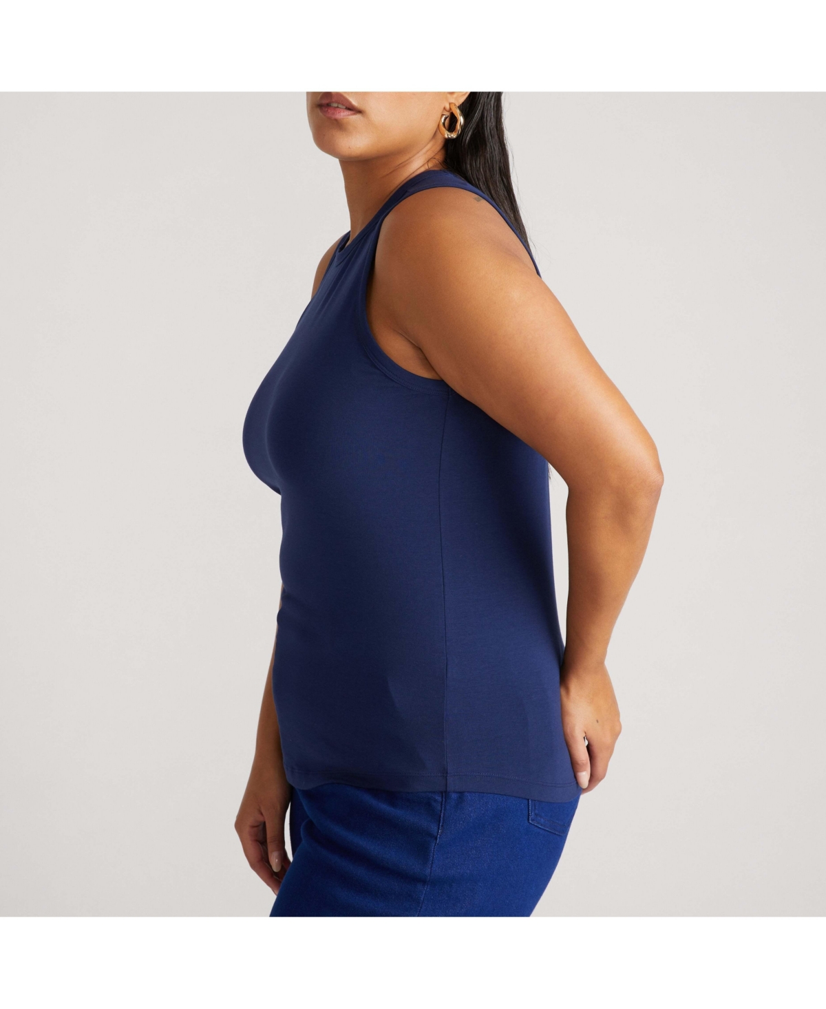 Universal Standard Womens Plus Cai High Neck Tank