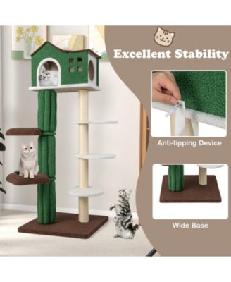 Multi-level Cat Tree with Condo andand Anti-tipping Device