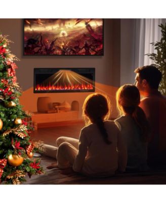 Electric Fireplace 50 Inches Recessed and Wall Mounted for 2' x 6' Stud