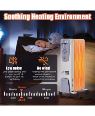 1500W Oil Filled Radiator with Thermostat and 4 Bottom Wheels