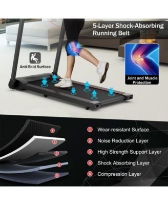 2.25HP Electric Running Machine Treadmill with Speaker and APP Control-Red