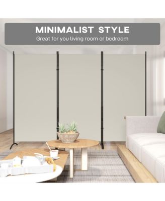6' 3 Panel Room Divider, Indoor Privacy Screen for Home, Light