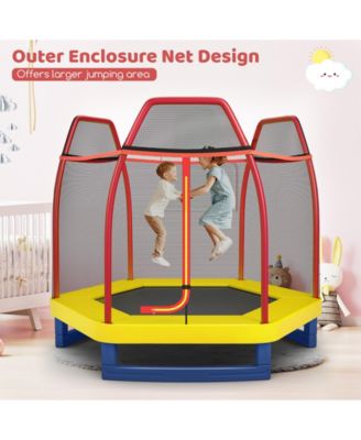 7 Feet Kids Recreational Bounce Jumper Trampoline-Red