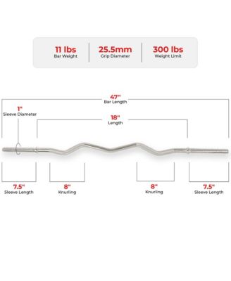 47" Threaded EZ Curl Chrome Bar