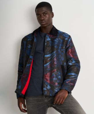 Men's Printed Long-Sleeve Jacket paired with Straight Leg Slim-Fit Jeans