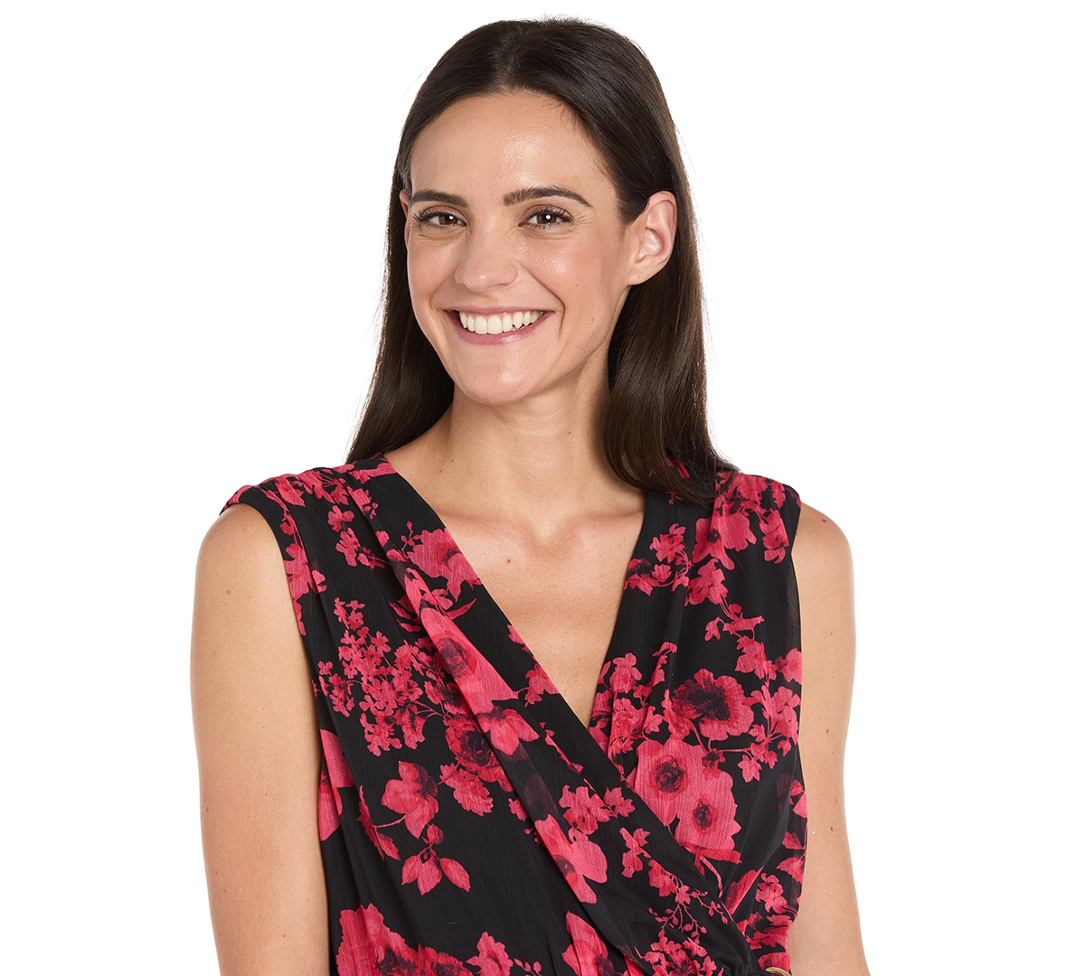 R & M Richards Women's Sleeveless Wrap Dress In Black