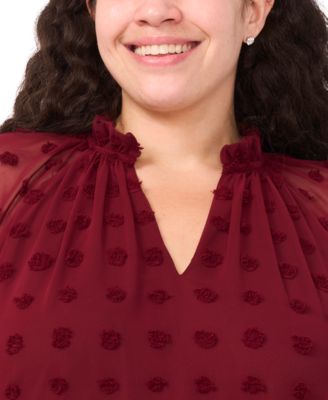 Plus Size Clip Chiffon Babydoll Short Dress