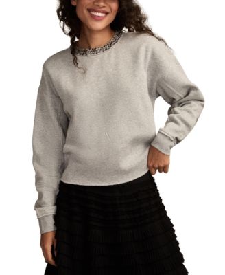 Women's Jeweled Crew Neck Sweatshirt