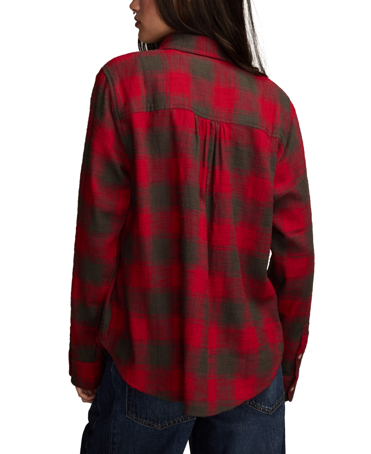 Lucky Brand Clyde Plaid Coton Flannel Button-up Shirt In Red