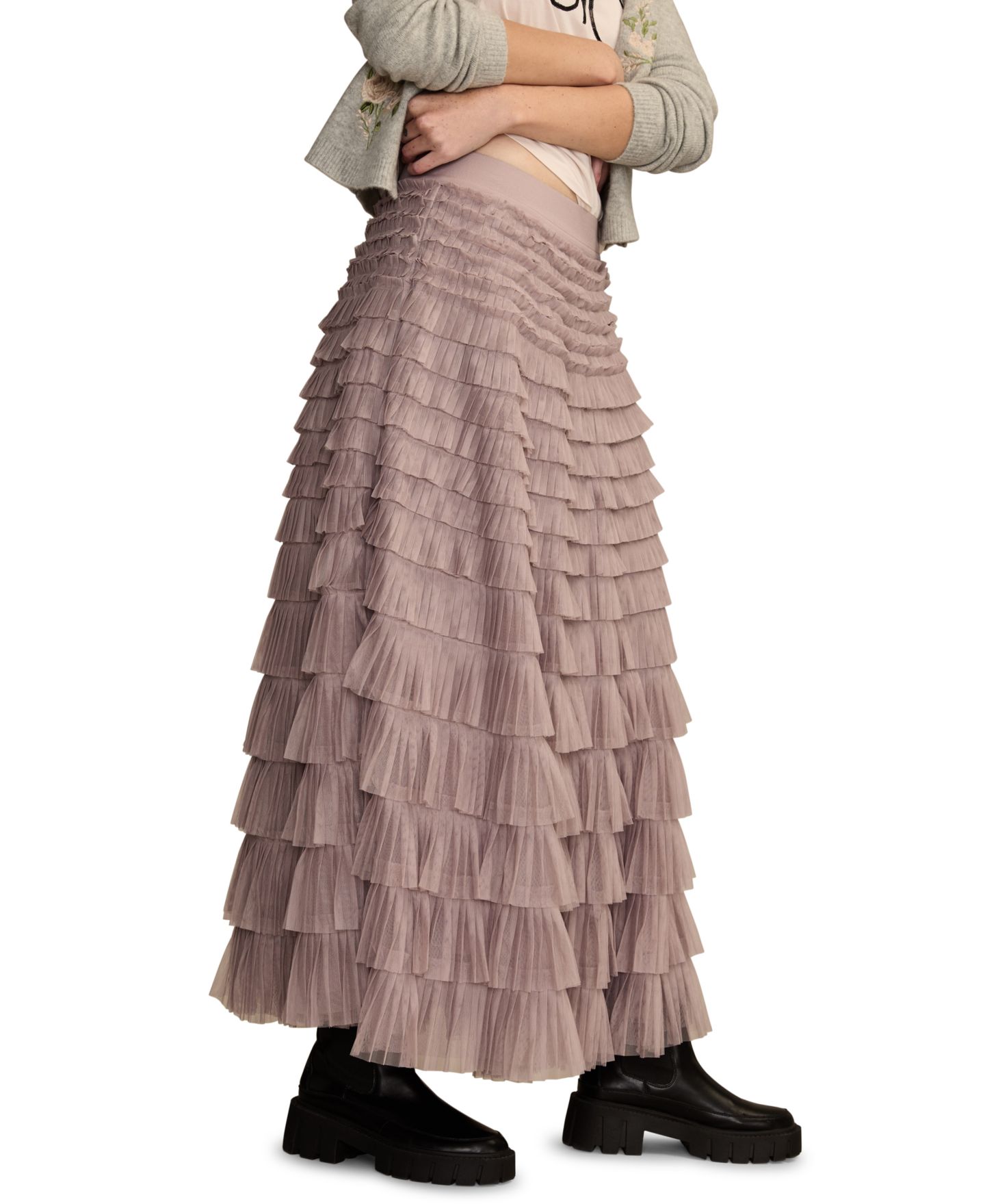 Женская юбка Lucky Brand Ruffled Maxi, цвет: Sphinx — фото 3