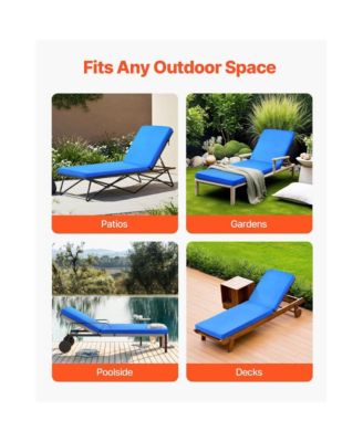 Thick Outdoor Lounge Chair Cushions Set of 2 Waterproof