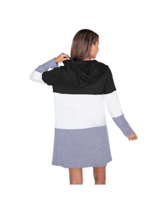 Women's Black Chicago Bears Tri-Blend Color Block Lightweight Cardigan