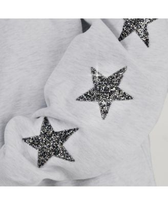 Women's Ash Kansas City Chiefs Resilience Relaxed Rhinestone Pullover Sweatshirt