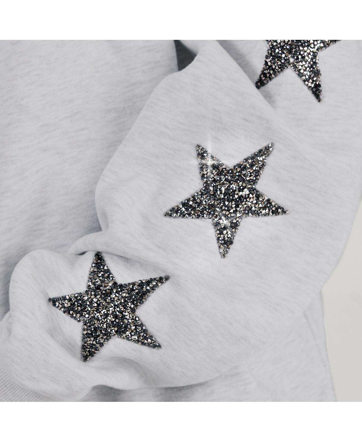 Gameday Couture Women's Ash Kansas City Chiefs Resilience Relaxed Rhinestone Pullover Sweatshirt In Gray