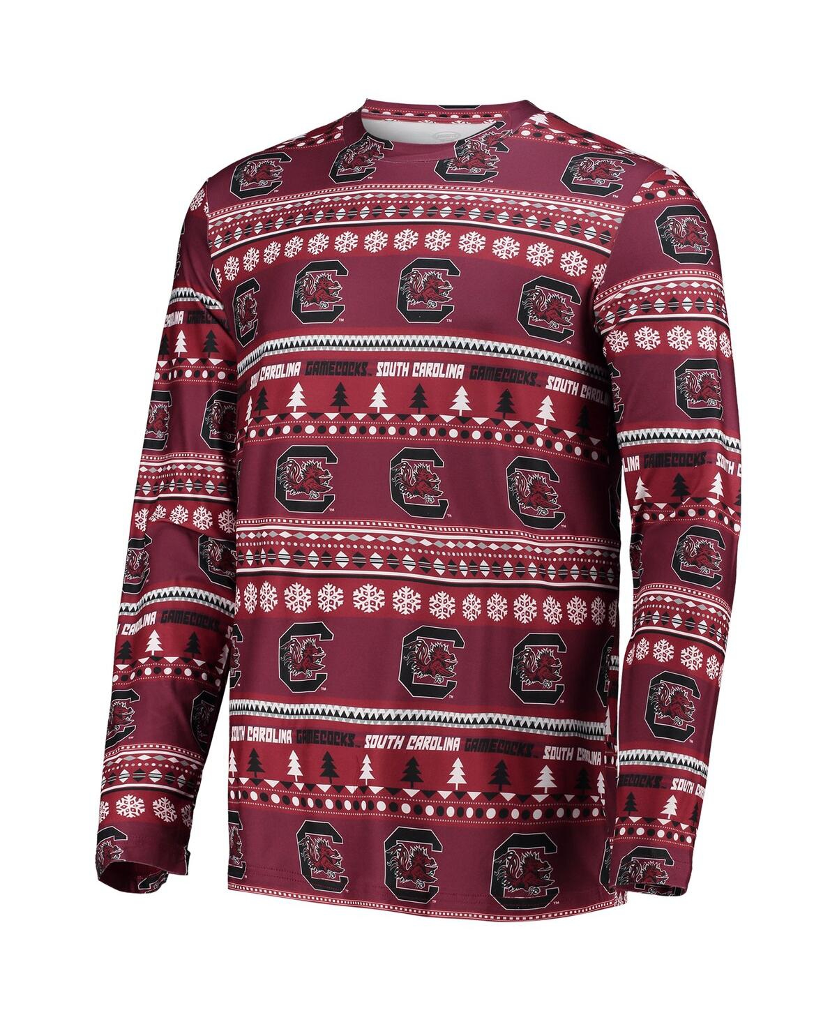 Concepts Sport Men's 2-piece Garnet South Carolina Gamecocks Ugly Sweater Long Sleeve Top And Pants Sleep Set In Burgundy