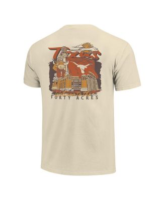 Men's Image One Natural Texas Longhorns Comfort Colors Hand-Drawn Campus Stack T-Shirt