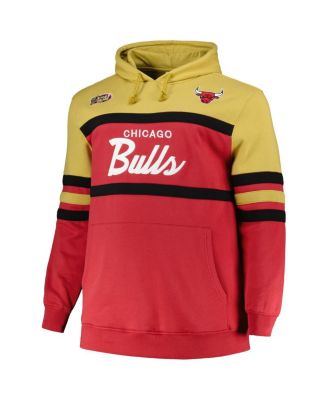 Men's Red Chicago Bulls Big Tall Hardwood Classics Head Coach Pullover Hoodie