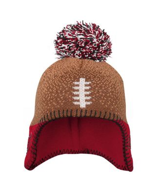 Baby Boys and Girls Brown Tampa Bay Buccaneers Football Head Knit with Pom Hat