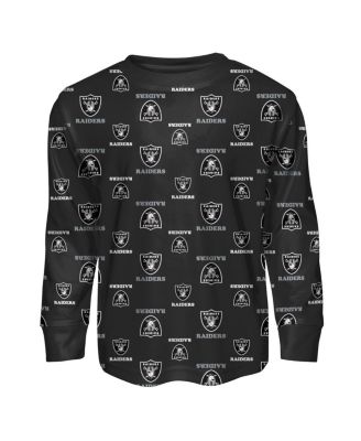 Toddler 2-Piece Black Las Vegas Raiders All-Over-Print Long Sleeve T-Shirt and Pants Sleep Set