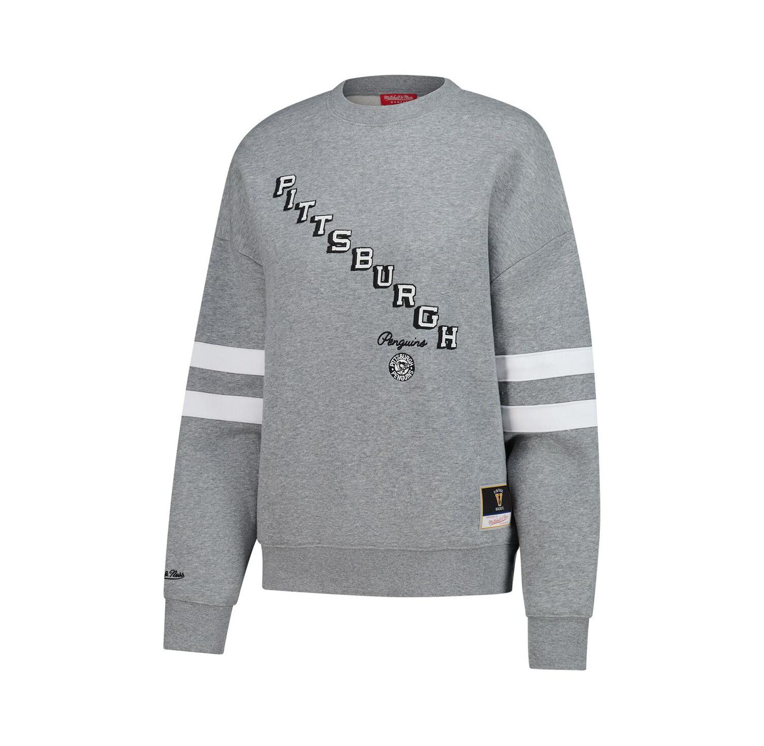 Women's Heather Gray Pittsburgh Penguins Logo Lightweight Pullover Sweatshirt