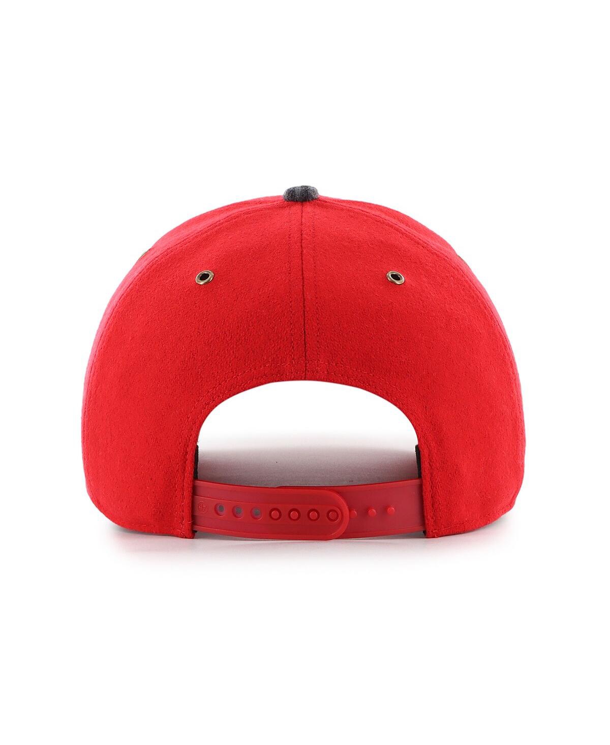 47 Brand Men's And Women's Scarlet Ohio State Buckeyes Windowpane Plaid Collection Hitch Adjustable Hat In Red