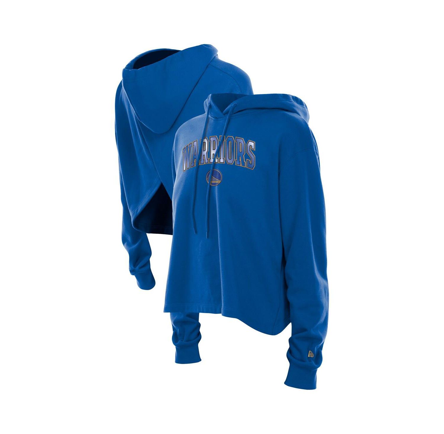 Women's Royal Golden State Warriors Glam Game Open Back Hoodie