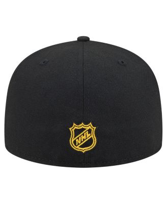 Men's Black Boston Bruins Oversized Vintage Arch 59Fifty Fitted Hat