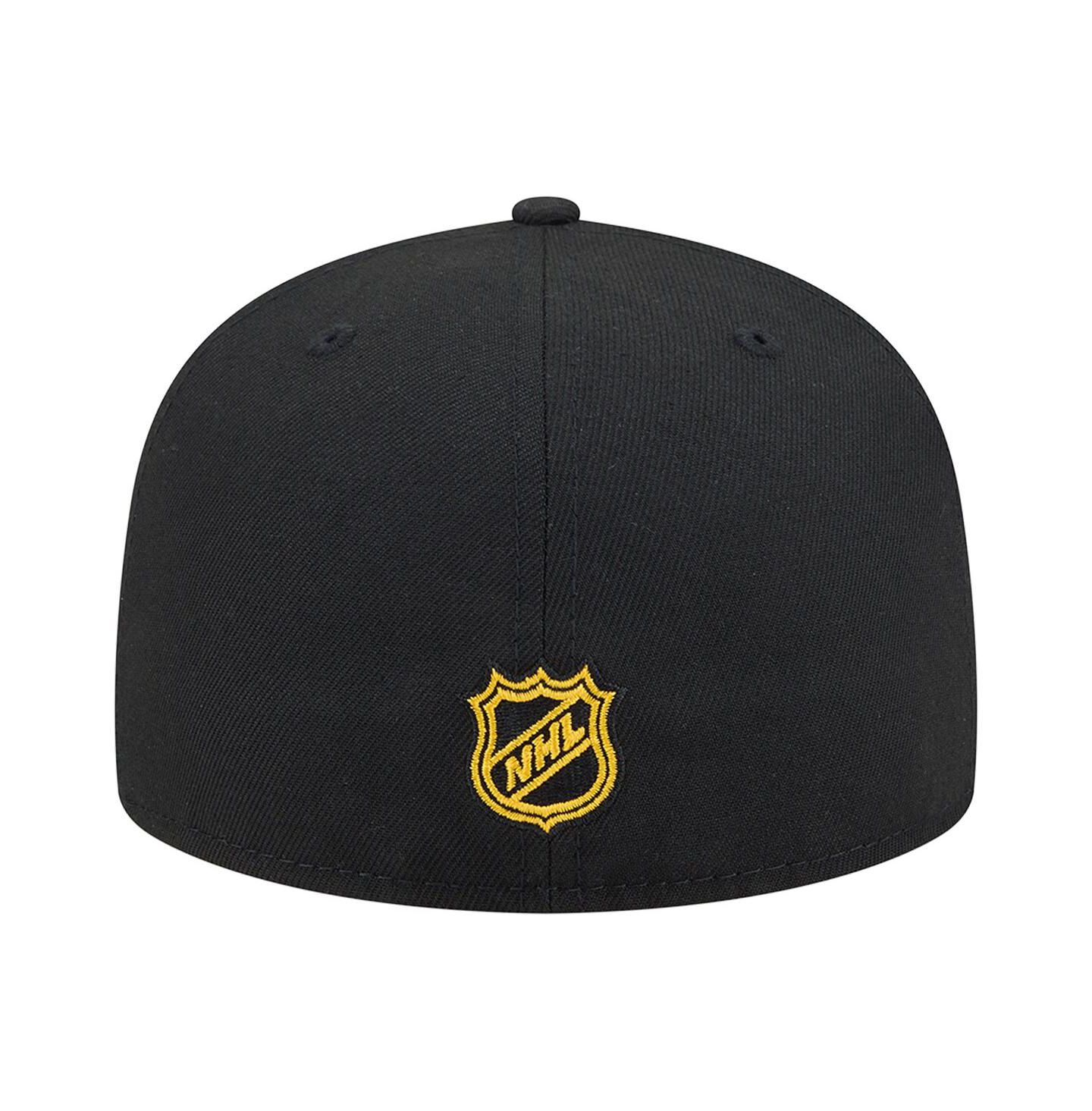 Мужская кепка New Era Black Boston Bruins Oversized Vintage Arch 59Fifty Fitted Hat — фото 4