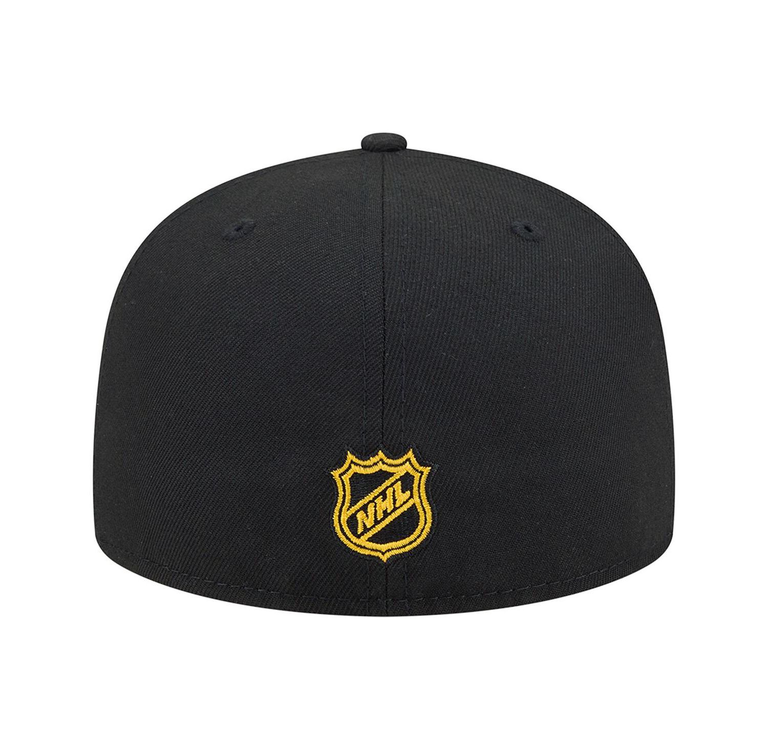 Men's Black Boston Bruins Oversized Vintage Arch 59Fifty Fitted Hat