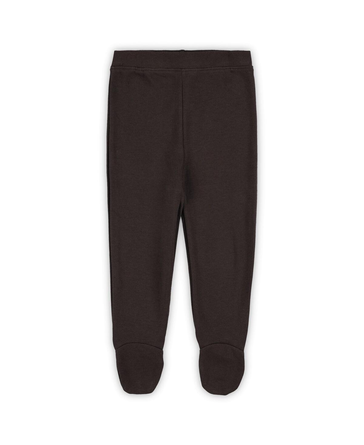 Outerstuff Baby Boys And Girls 3-pack Cleveland Browns Little Champ Bodysuit Set In Brown