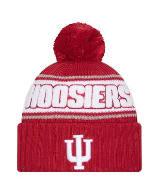 New Era - Men's Crimson Indiana Hoosiers Bold Cuffed Knit with Pom Hat