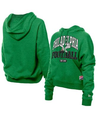 New Era - Women's Kelly Green Philadelphia Eagles Throwback Boxy Hoodie Sweatshirt