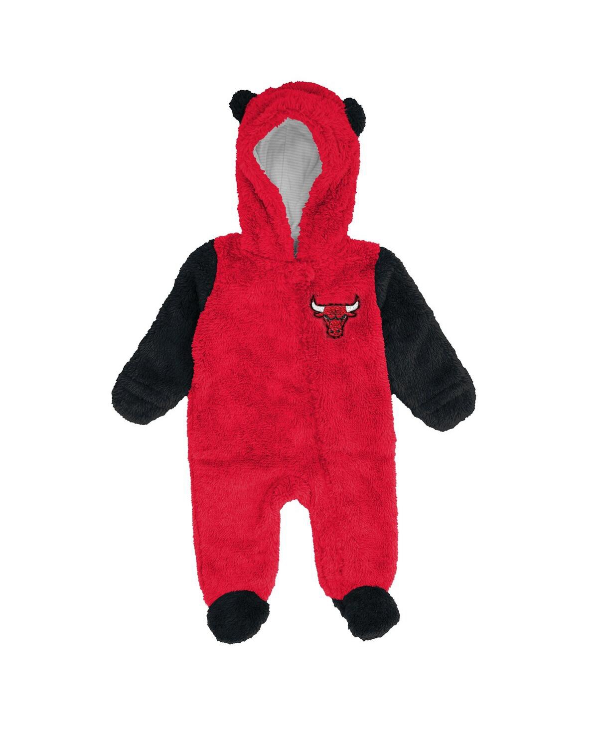 Outerstuff Newborn Red Chicago Bulls Stay Napping Fleece Bunting Full-Zip Hooded Sleeper