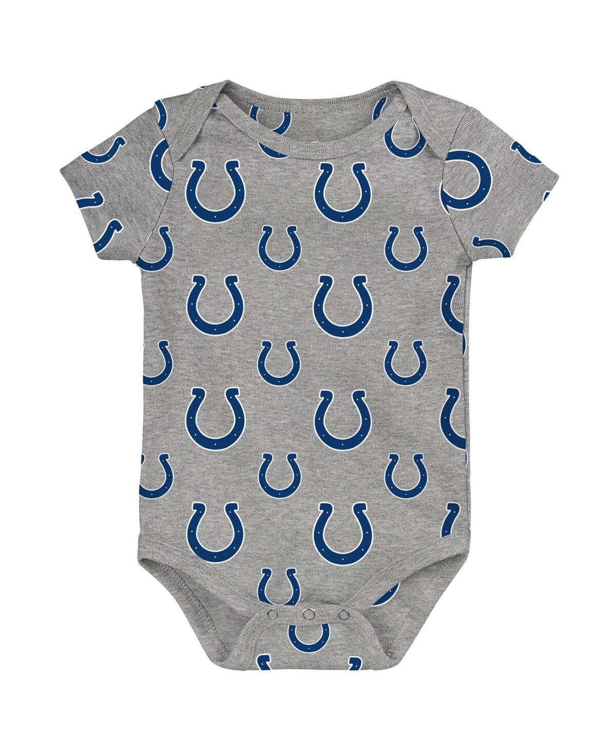 Outerstuff Newborn 3-pack Indianapolis Colts Little Tike Bodysuit Set In Blue