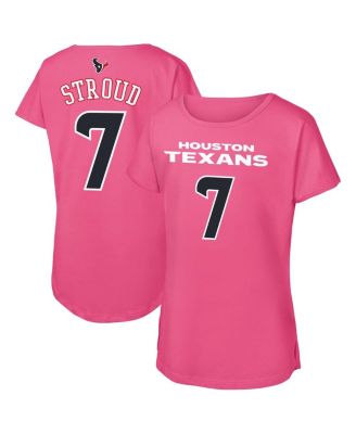 Outerstuff - Big Girls C.J. Stroud Pink Houston Texans Player Name Number T-Shirt