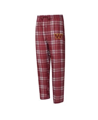 Men's 2-Piece Burgundy/Gray Washington Commanders Regulate Long Sleeve T-Shirt and Plaid Pant Set