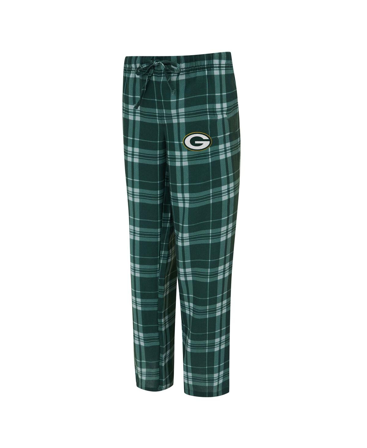 Concepts Sport Women's 2-piece Heather Gray/green Bay Packers Regulate Plaid Tank Top And Pants Sleep Set In Multi