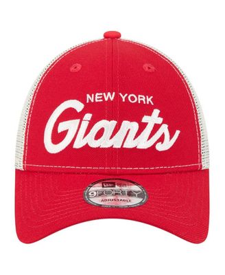 Men's Red New York Giants Apple Trucker 9FORTY Adjustable Hat