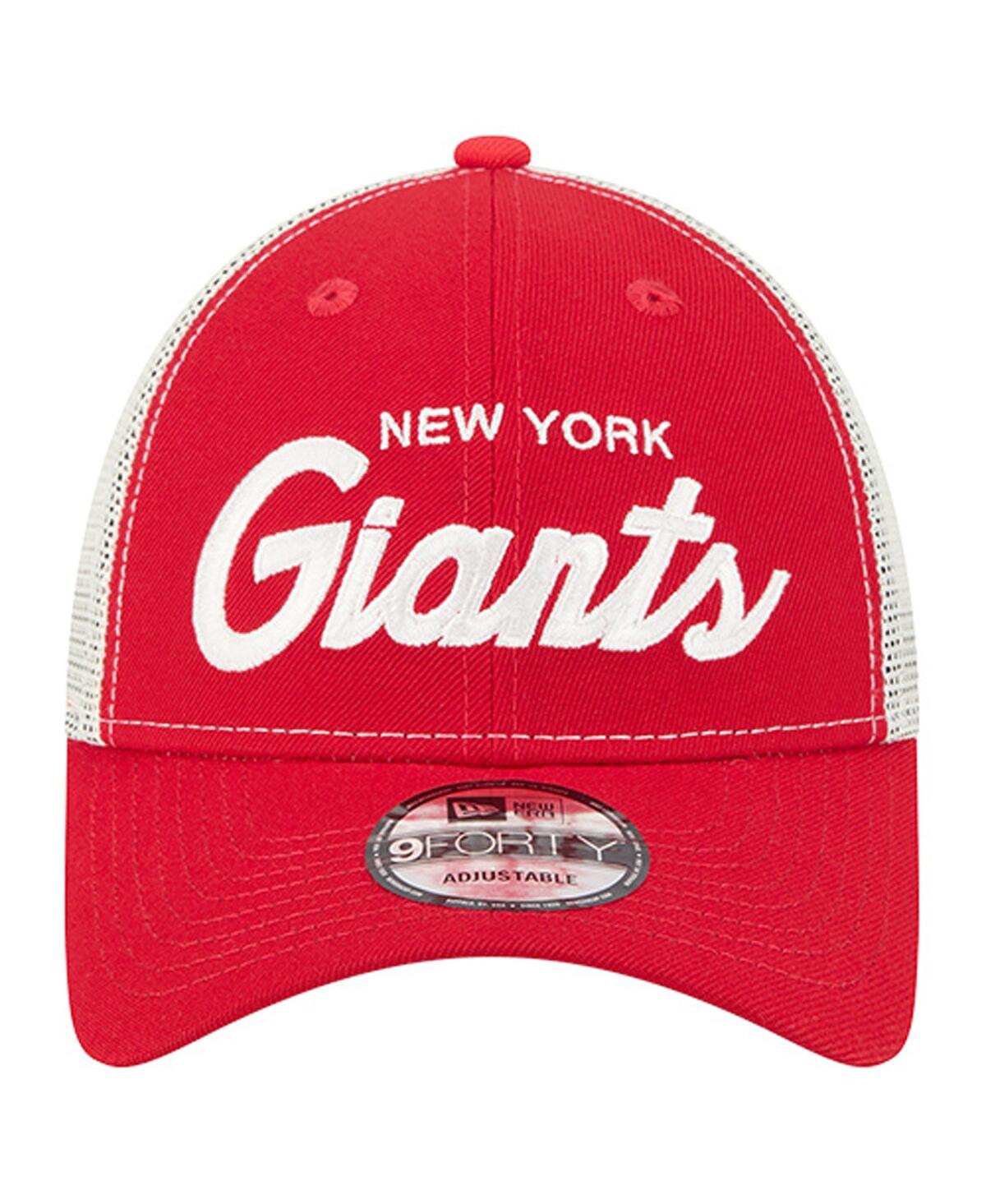 New Era Men's Red New York Giants Apple Trucker 9FORTY Adjustable Hat