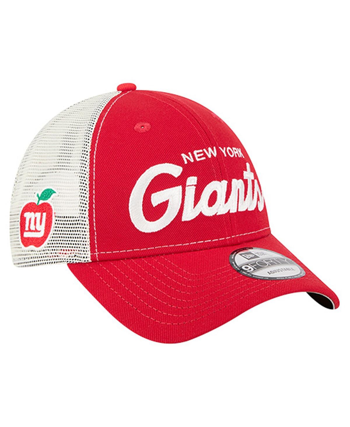 New Era Men's Red New York Giants Apple Trucker 9FORTY Adjustable Hat
