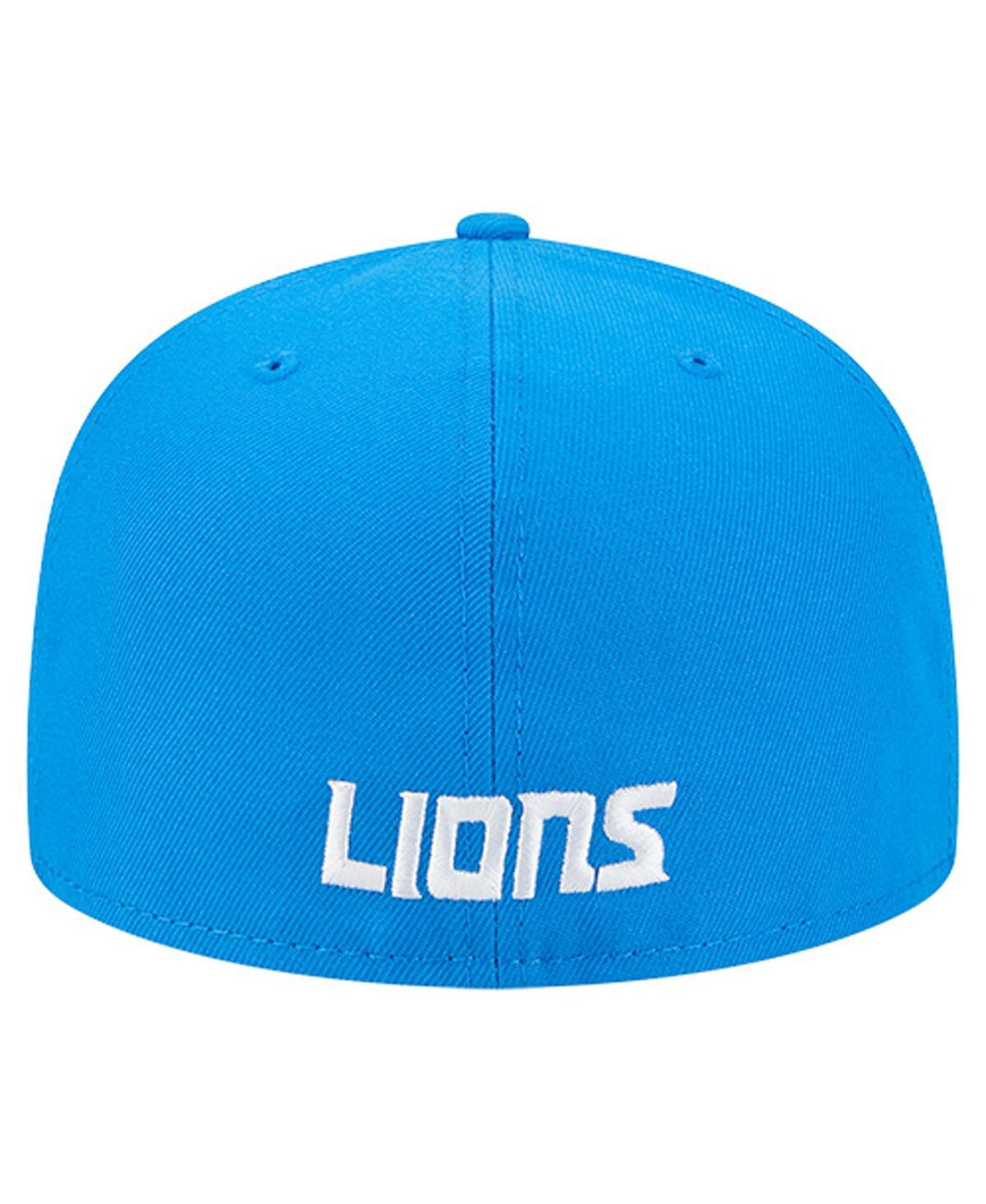 New Era Men's Blue Detroit Lions Overlap Wordmark 59FIFTY Fitted Hat