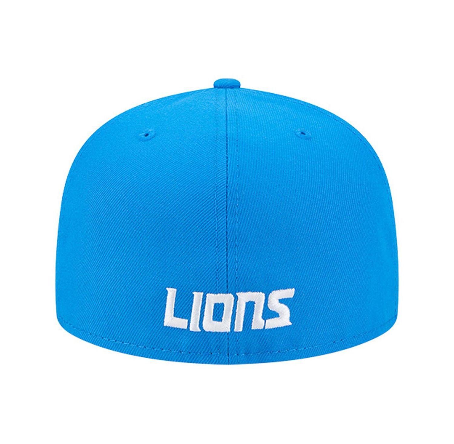 Men's Blue Detroit Lions Overlap Wordmark 59FIFTY Fitted Hat