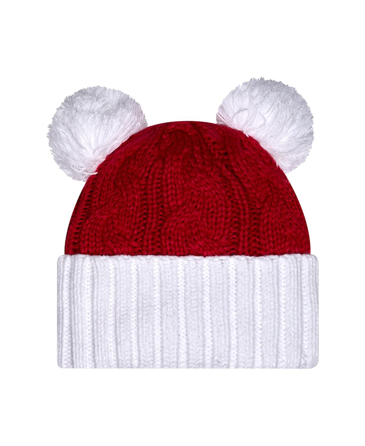 New Era Women's Crimson Indiana Hoosiers Tonal Cuffed Knit With Double Poms Hat In Red