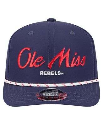 Men's Navy Ole Miss Rebels Script Performance Rope 9SEVENTY Adjustable Hat