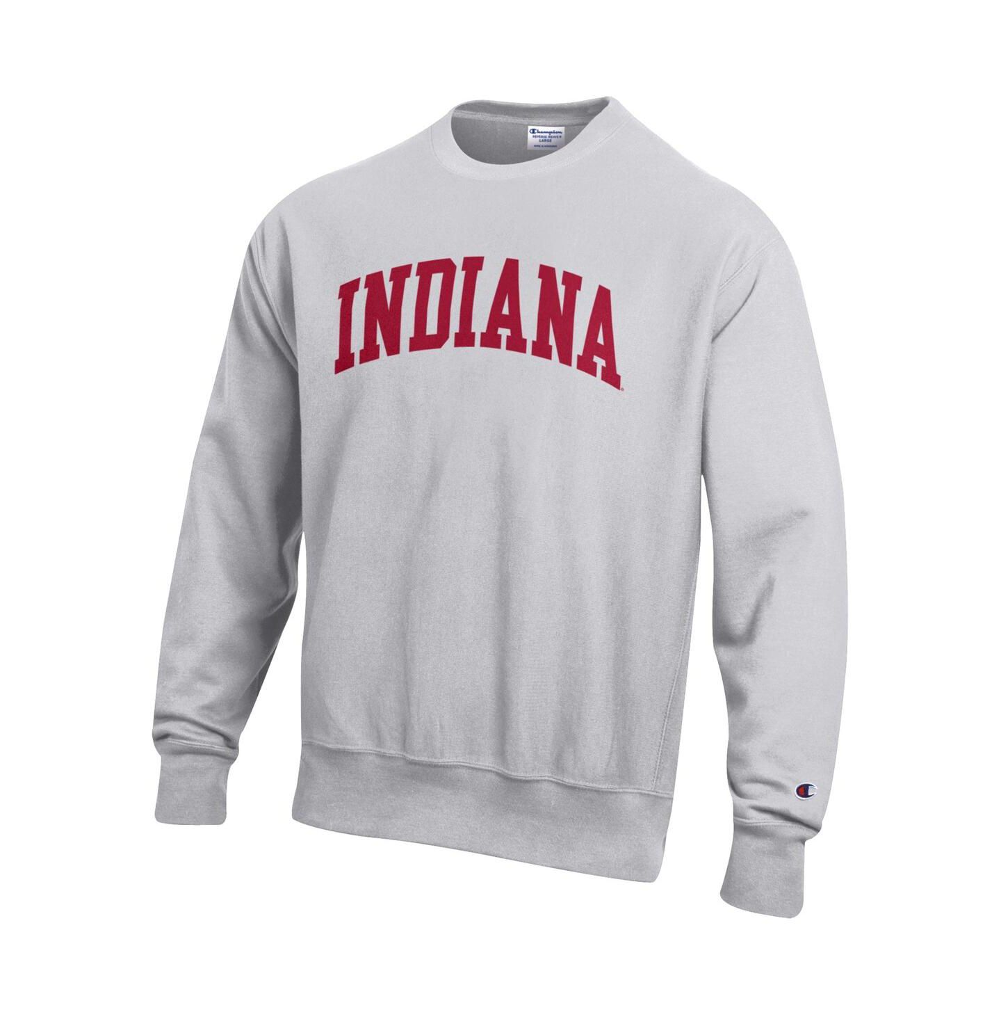 Мужской свитшот Champion Gray Indiana Hoosiers Reverse Weave Fleece — фото 2