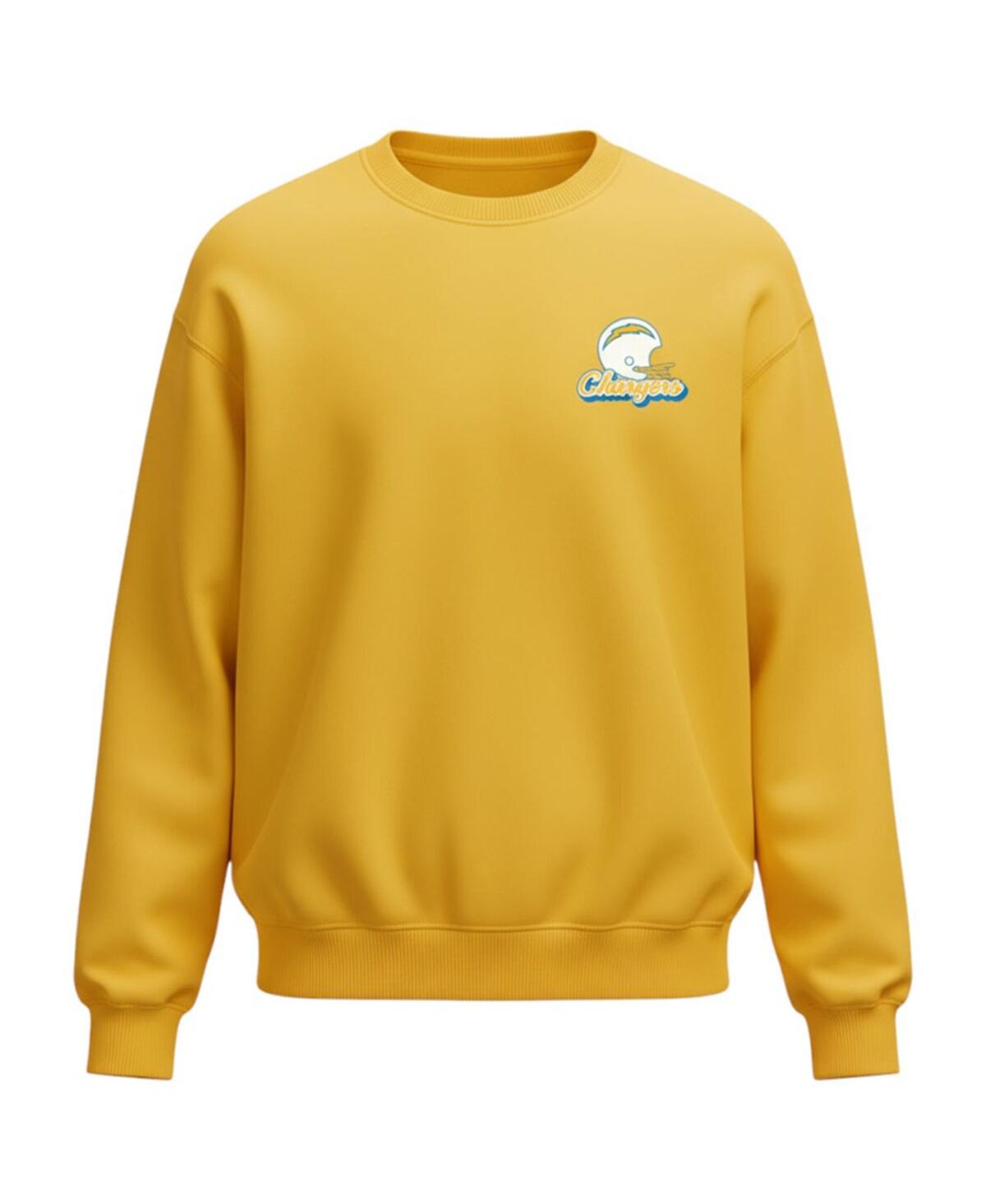 The Wild Collective Men's And Women's Gold Los Angeles Chargers Charger Power Fleece Sweatshirt In Burgundy