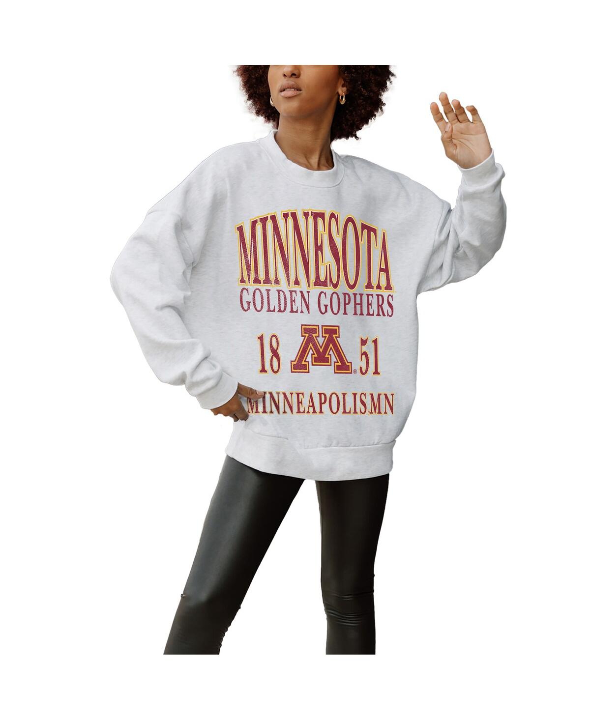 Gameday Couture Women's Gray Minnesota Golden Gophers Established Premium Fleece Drop Pullover Sweatshirt In Gray